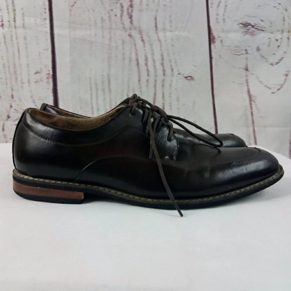 Bruno Marc Prime 1 Men's Brown Leather Lined Dress Shoes Size 11M